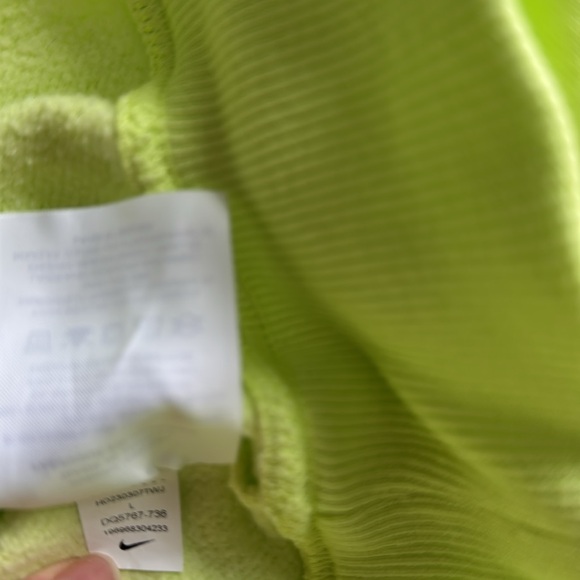 Lk NEW Nike Phoenix fleece crop sweatshirt lime green highlighter yellow sz LG - Picture 9 of 9